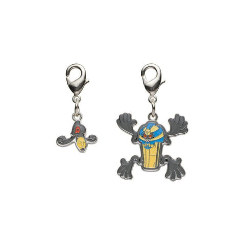 Yamask, Cofagrigus - National Pokédex Metal Charm Keychain #562, #563 - Authentic Japanese Pokémon Center Keychain 