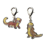 Yungoos, Gumshoos - National Pokédex Metal Charm Keychain #734, #735 - Authentic Japanese Pokémon Center Keychain 