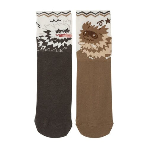 Zigzagoon ＆ Galarian Zigzagoon Middle Socks (23-25cm) - Nitamono Doushi (Look Alike) Pokémon! - Authentic Japanese Pokémon Center Socks (cotton) 