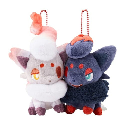 Zorua ＆ Hisuian Zorua Paired Mascot Plush (Magnetic) - Nitamono Doushi (Look Alike) Pokémon! - Authentic Japanese Pokémon Center Mascot Plush Keychain 