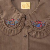 Zorua & Zoroark Collared Corduroy Blouse - Authentic Japanese Pokémon Center Sweater (synthetic) 