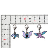 Zubat, Golbat, Crobat - National Pokédex Metal Charm Keychain #041, #042, #169 - Authentic Japanese Pokémon Center Keychain 