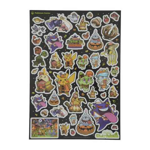 A4 PET Page Pokémon Paldea Spooky Halloween Stickers Set - Authentic Japanese Pokémon Center Sticker 