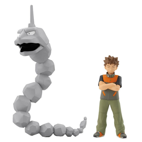 Brock And Onix Figures Pokémon Scale World Kanto Region - Authentic Japanese Pokémon Center Figure 