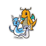 Dratini & Dragonair & Dragonite B-SIDE LABEL Pokémon Sticker - Authentic Japanese B-SIDE LABEL Sticker 
