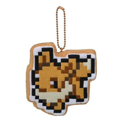 Eevee Mascot Plush Keychain Eevee Dot Collection - Authentic Japanese Pokémon Center Plush 