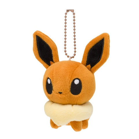 Eevee Motchiri (chubby) Mascot Plush Keychain Pokémon Dolls - Authentic Japanese Pokémon Center Keychain 