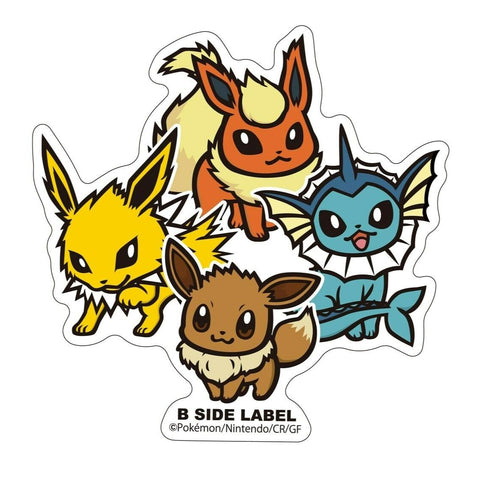 Eevee, Vaporeon, Jolteon, Flareon B-SIDE LABEL Pokémon Sticker - Authentic Japanese B-SIDE LABEL Sticker 