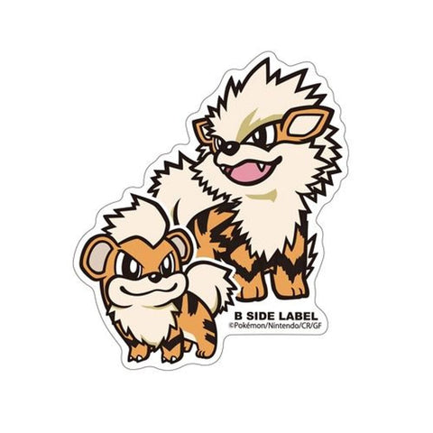Growlithe & Arcanine B-SIDE LABEL Pokémon Sticker - Authentic Japanese B-SIDE LABEL Sticker 