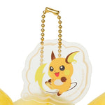 Mascot Plush Keychain SHINKA NO ISHI Pikachu & Thunder Stone - Raichu - Authentic Japanese Pokémon Center Keychain 