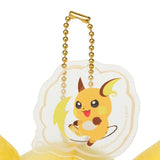 Mascot Plush Keychain SHINKA NO ISHI Pikachu & Thunder Stone - Raichu - Authentic Japanese Pokémon Center Keychain 