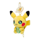 Mascot Plush Keychain SHINKA NO ISHI Pikachu & Thunder Stone - Raichu - Authentic Japanese Pokémon Center Keychain 