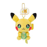 Mascot Plush Keychain SHINKA NO ISHI Pikachu & Thunder Stone - Raichu - Authentic Japanese Pokémon Center Keychain 