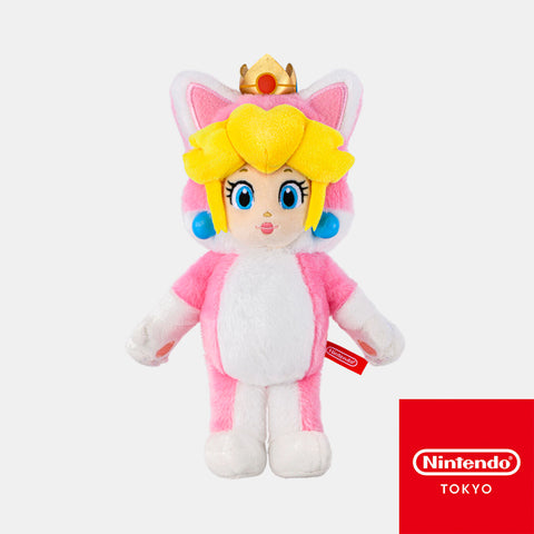 Neko (cat) Peach Mascot Plush Keychain Super Mario - Authentic Japanese Nintendo Keychain 