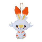 Petit Mascot Plush Keychain Set (Grookey, Scorbunny, and Sobble) Pokemon Galar Tabi - Authentic Japanese Pokémon Center Keychain 