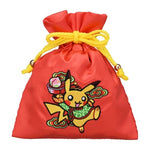 Pikachu and Altaria Satin drawstring Pouch Pikachu Hanten - Authentic Japanese Pokémon Center Pouch Bag 