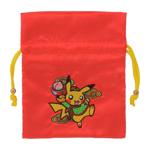 Pikachu and Altaria Satin drawstring Pouch Pikachu Hanten - Authentic Japanese Pokémon Center Pouch Bag 