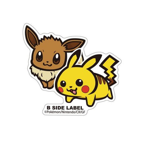 Pikachu & Eevee B-SIDE LABEL Pokémon Sticker - Authentic Japanese B-SIDE LABEL Sticker 