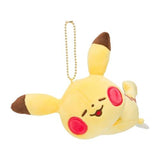 Pikachu (lying down) Mascot Plush Keychain Pokémon Yurutto - Authentic Japanese Pokémon Center Keychain 