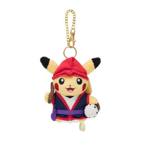 Pikachu (Male) Eisa Mascot Plush Keychain Pokémon Center Okinawa - Authentic Japanese Pokémon Center Keychain 
