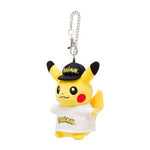 Pikachu Mascot Plush Keychain Pokémon logo - Authentic Japanese Pokémon Center Keychain 