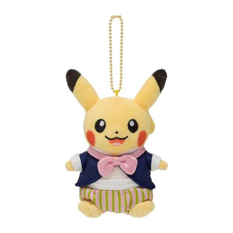 Pikachu Mascot Plush Keychain Pokémon Mysterious Tea Party - Authentic Japanese Pokémon Center Keychain 