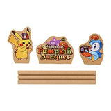 Pikachu & Piplup decorative wood stand Pokémon Pumpkin Banquet - Authentic Japanese Pokémon Center Figure 