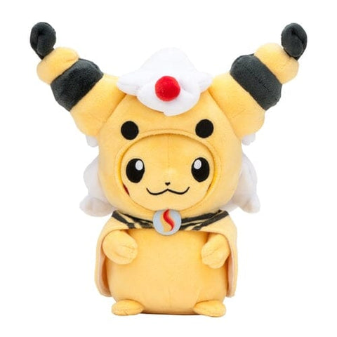 Pikachu Plush wearing Mega Ampharos Poncho - Authentic Japanese Pokémon Center Plush 