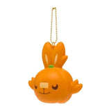 Scorbunny Mascot Squishy Keychain Pokémon Pumpkin Banquet Halloween - Authentic Japanese Pokémon Center Keychain 