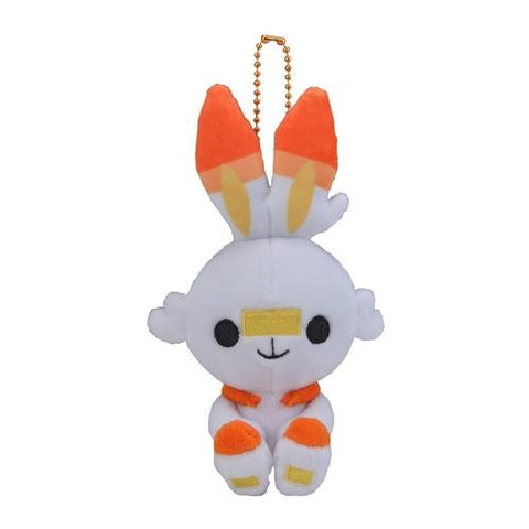 Scorbunny Motchiri (chubby) Mascot Plush Keychain Pokémon Dolls - Authentic Japanese Pokémon Center Keychain 