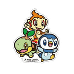 Turtwig & Chimchar & Piplup B-SIDE LABEL Pokémon Sticker - Authentic Japanese B-SIDE LABEL Sticker 